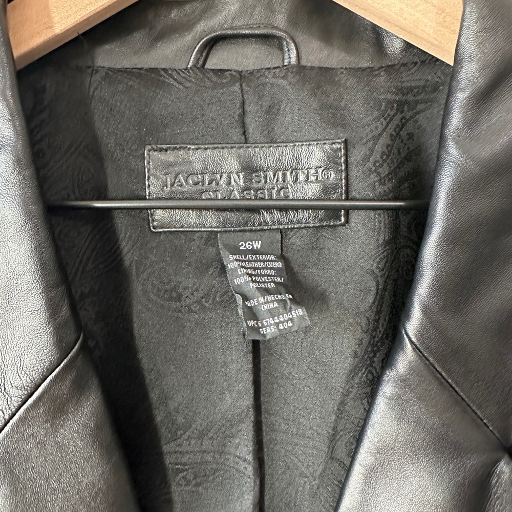 Genuine Leather Blazer Jacket By Jacklyn Smith Classics Size 26W - Picture 10 of 13